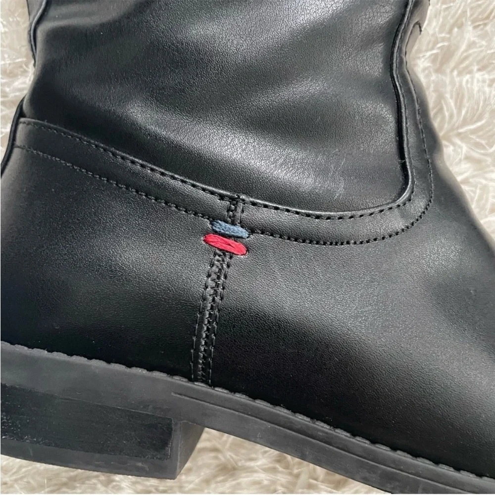 Tommy Hilfiger Black Tan Full Zip Riding Boots Size 6.5